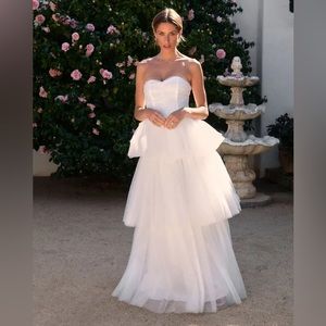 Forever My Love Strapless Tulle Maxi Dress